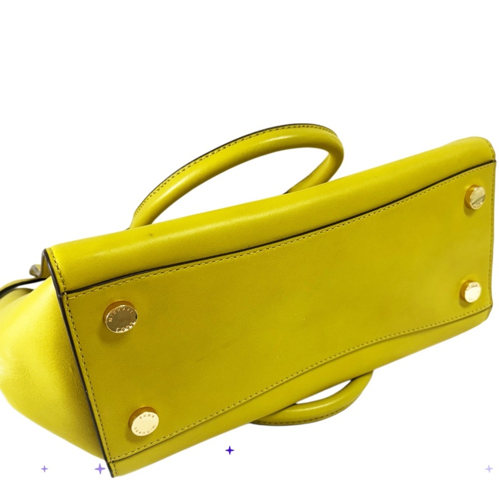 MICHAEL KORS Hamilton Yellow/Lime Green Satchel Bag Leather New Without Tags! - Picture 9 of 10